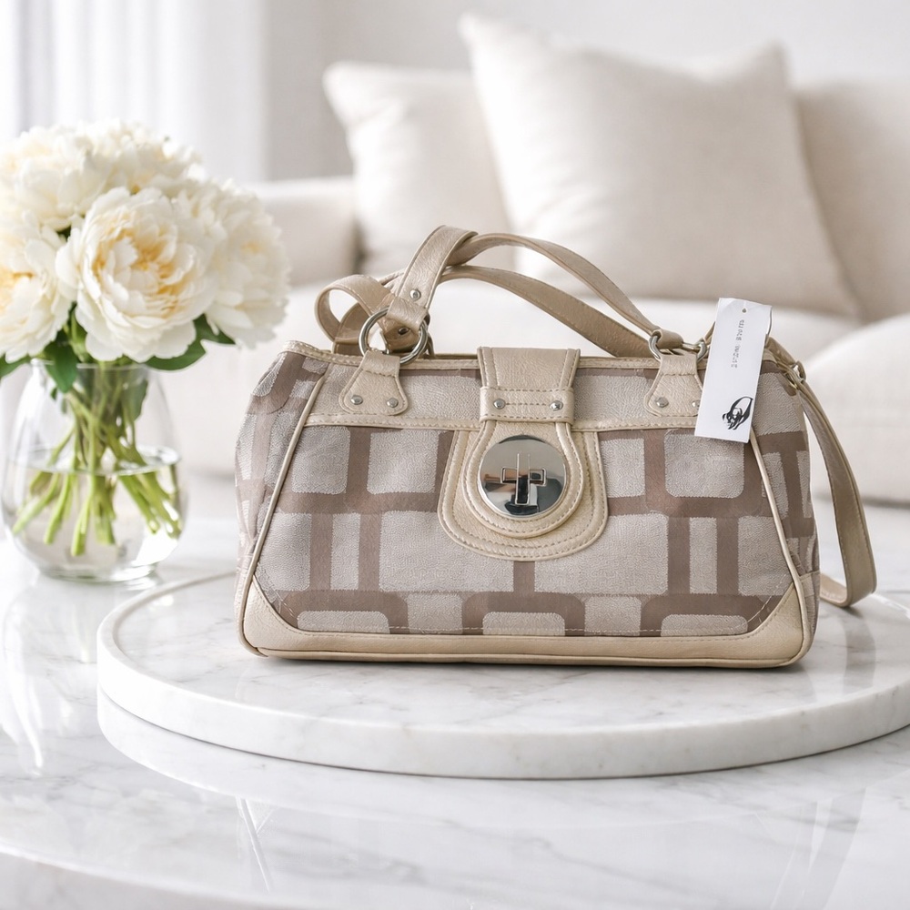 Nine West Stylish Gold and Brown Women's Handbag NEW